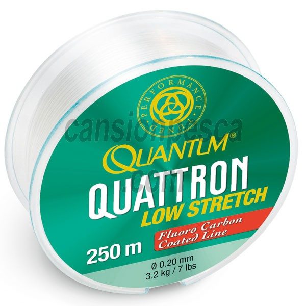 quantum quattron low stretch fluorocarbon coated line 250m