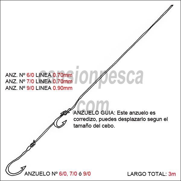 bajo cebo natural denton fluorocarbon 2 anzuelos