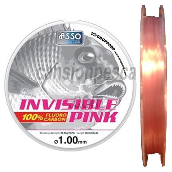 asso invisible pink 100% fluorocarbon 30m