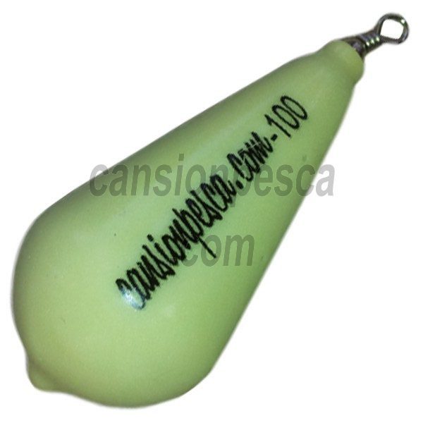 plomo lagrima con emerillon fosforescente cansionpesca