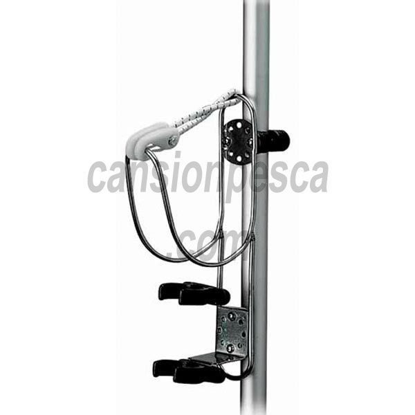 soporte aro salvavidas y luz inox