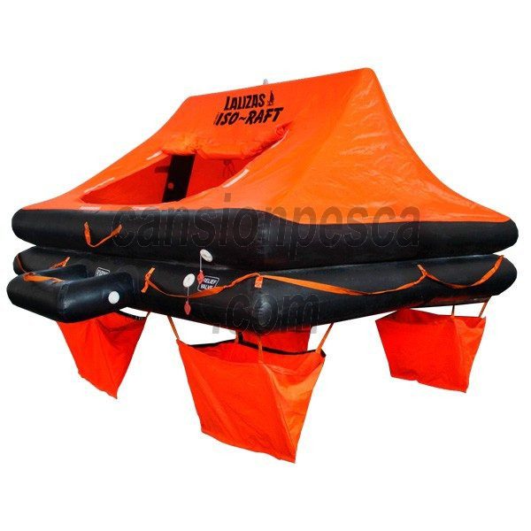 balsa salvavidas lalizas iso-raft en contenedor