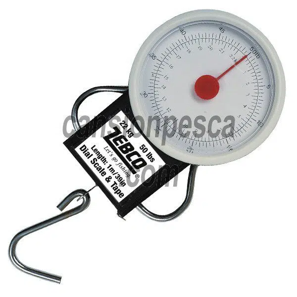 bascula zebco fishing scale and tape measure 22kg (con metro) - bascula zebco fishing scale and tape measure1