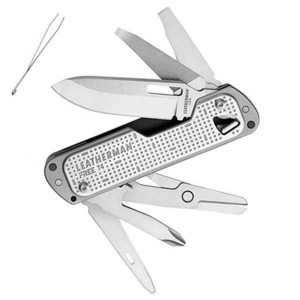  LEATHERMAN FREE T4 Cuchillo multiherramienta y EDC con bloqueo  magnético y accesible con una mano, construido en los Estados Unidos, acero  inoxidable : Herramientas y Mejoras del Hogar