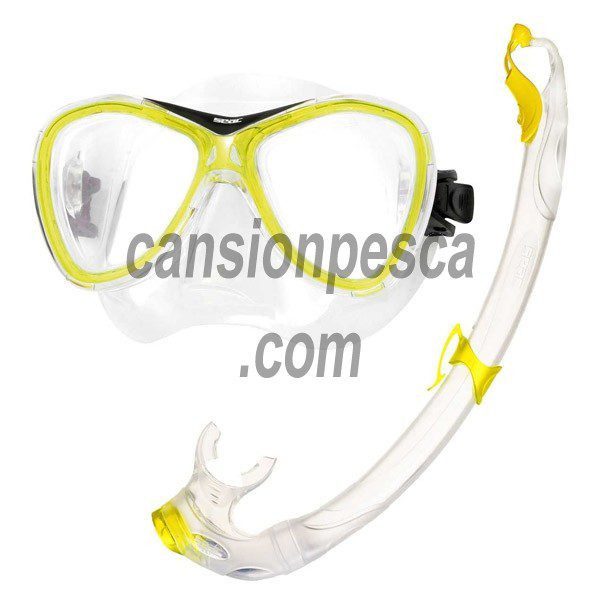 kit mascara + tubo seac sub capri - kit mascara y tubo seac capri amarilla