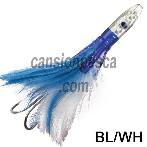 pez pluma williamson lures albacore feather 16.5cm montado - pez pluma williamson albacore feather bl wh