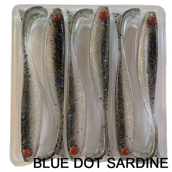 pez vinilo mustad keel tail minnow 3" - pez vinilo mustad keel tail blue dot sardine 01 pez-vinilo-mustad-keel-tail-blue-dot-sardine-01
