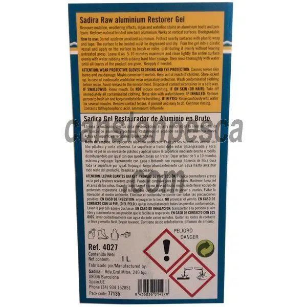 Alternative view of sadira gel restaurador aluminio bruto 1L