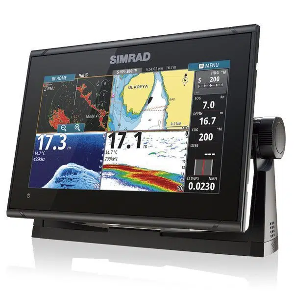 Alternative view of gps plotter sonda simrad go9 xse con transductor HDI