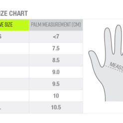 guantes zhik g1 half finger glove - tallas guantes
