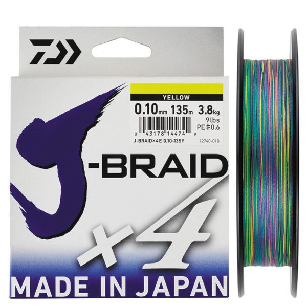 trenzado daiwa j braid x4 verde 135m - trenzado daiwa j braid x4 multicolor