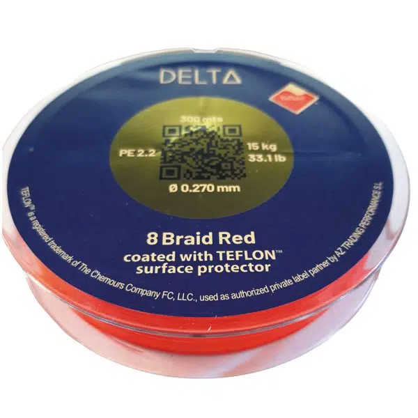 trenzado delta teflon 8 braid red 300m - trenzado delta teflon 8 braid red trenzado-delta-teflon-8-braid-red